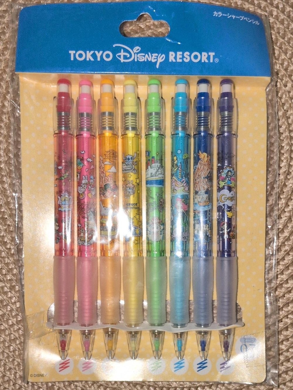 Tokyo Disney Colorful .7mm Mechanical Pencils Set NIB